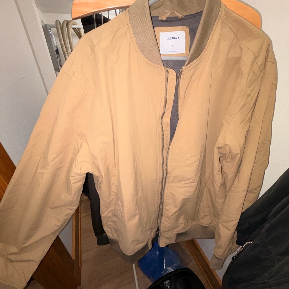 Old Navy Beige/Tan Lightweight Bomber Jacket